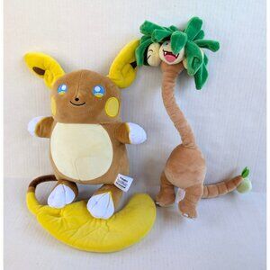 Pokemon Center Alolan Raichu & Tomy Exeggutor Plush Sun & Moon Alola